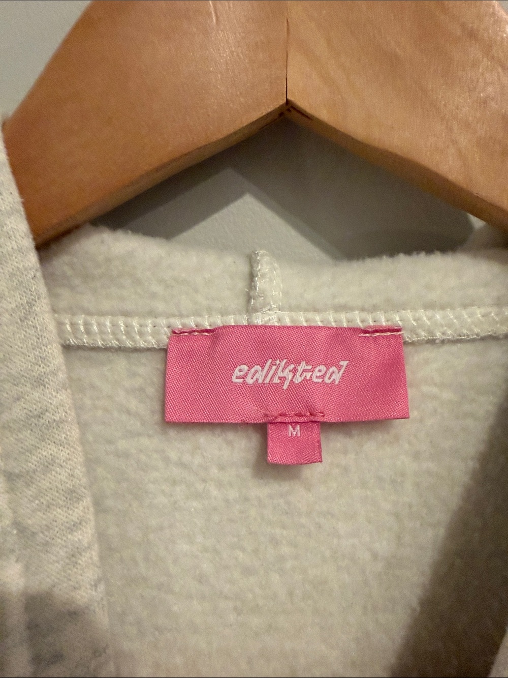 Edikted LA Cream Pullover Hoodie with Black Logo - Picture 4 of 6